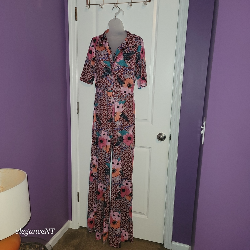 Goodtimes USA GooFloral Short Sleeve Jumpsuit Sz: XL NWT